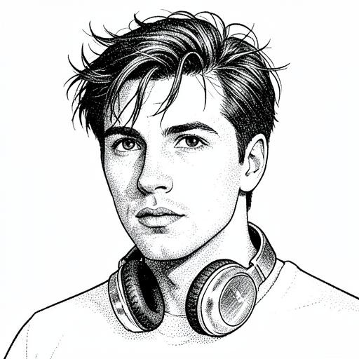 Illustrated portrait representing Kyle Ashworth, The Gaming Geek